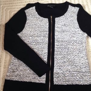 Lane Bryant 14/16 sweater jacket zip glitter